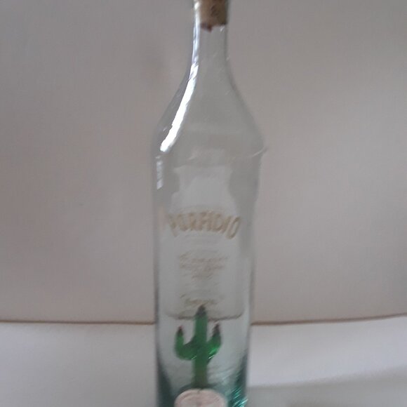 PORFIDIO Green Cactus Hand Blown Art Glass Empty Tequila Bottle Mexico - Picture 2 of 9